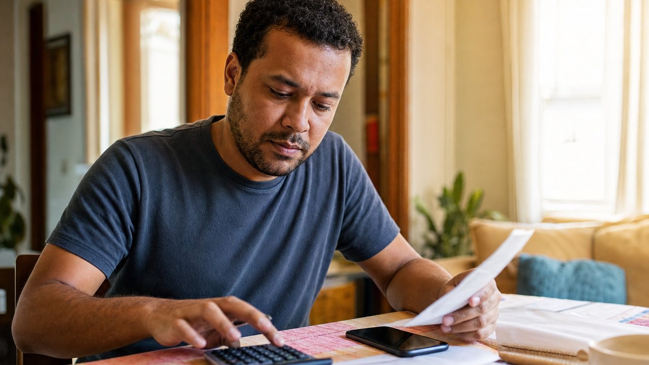 Trabalhador calculando a parcela do Crédito do Trabalhador com base nos 35% da remuneração disponível